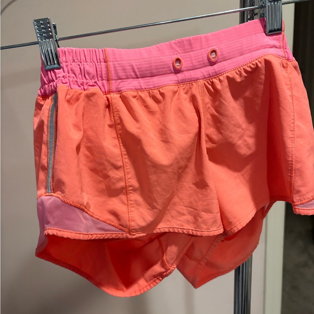 Lululemon  Two-Tone Coral & Pink Athletic Shorts